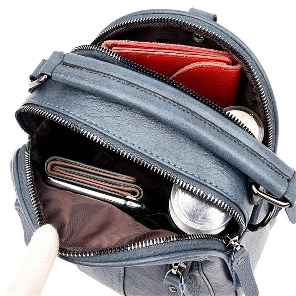 sac a dos femme interieur rempli