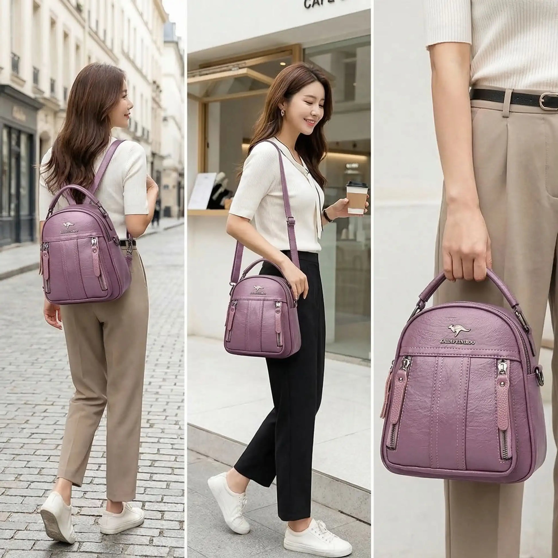 sac a dos femme 3 facons porter