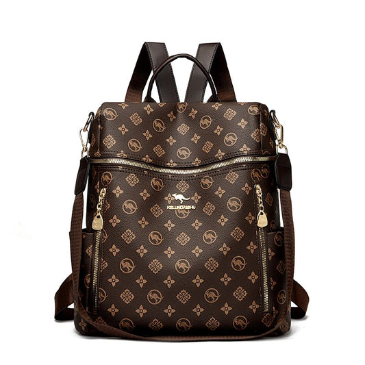 sac a dos femme brun reflets jaunes brun avec brun