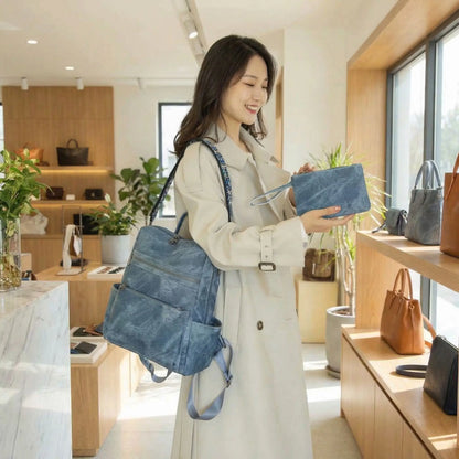 sac a dos femme avec sacoche au magasin
