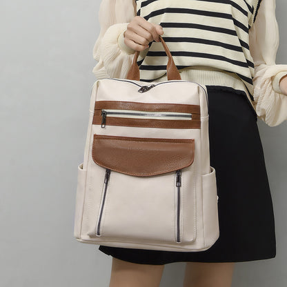 sac a dos femme blanc creme a main