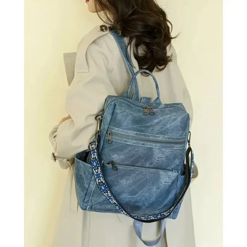 sac a dos femme bleu porte