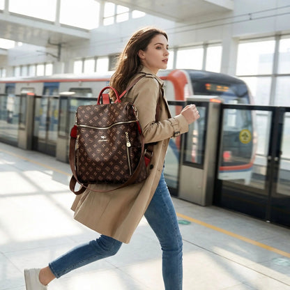 sac a dos femme court apres metro