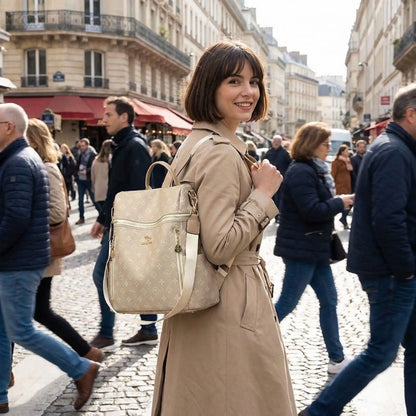 sac a dos femme dans foule