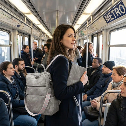 sac a dos femme porte dans metro