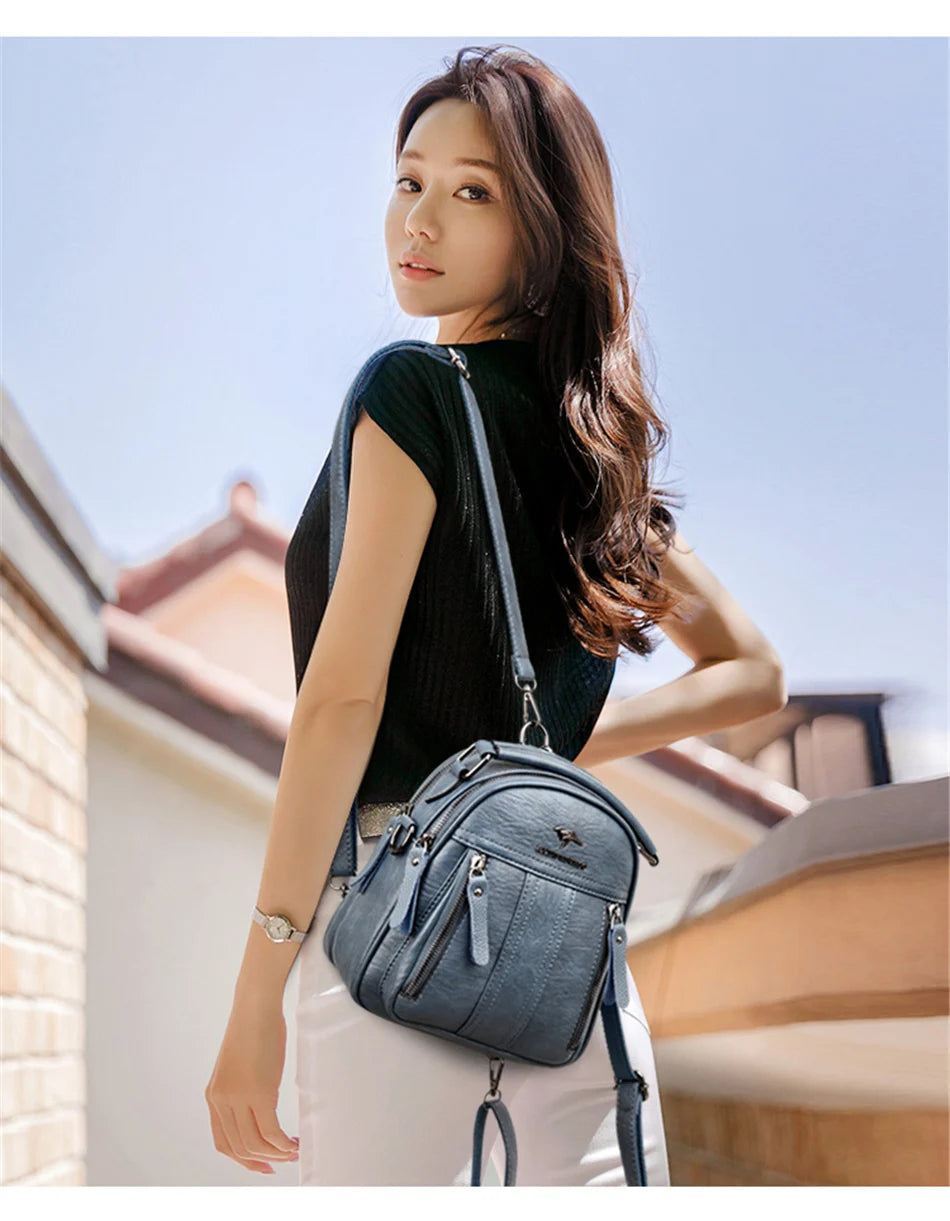 sac a dos bleu porte epaule