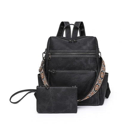 sac a dos femme et pochette noir