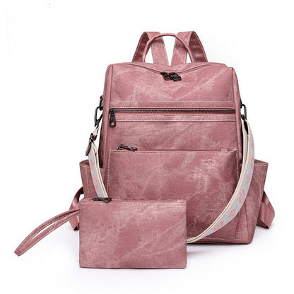 sac a dos femme et sa pochette rose