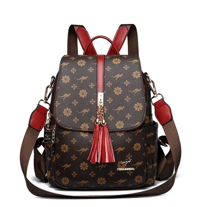 sac a dos femme jaune jumelé rouge