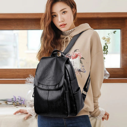 sac a dos femme noir porte en avant
