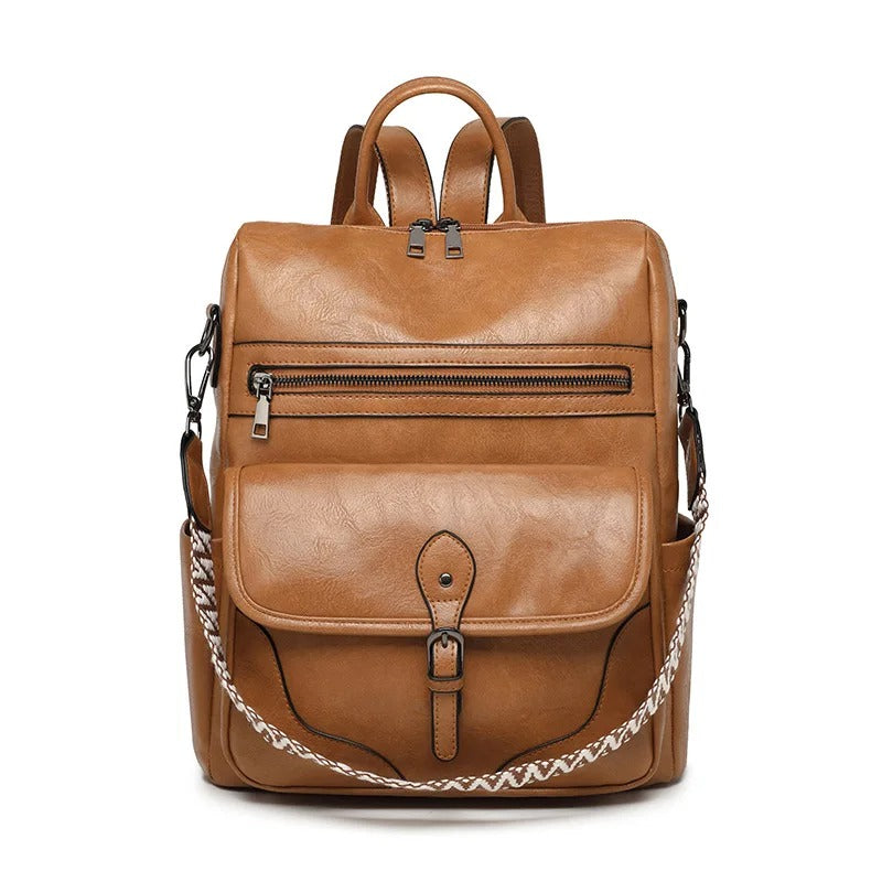 sac a dos femme retro brun