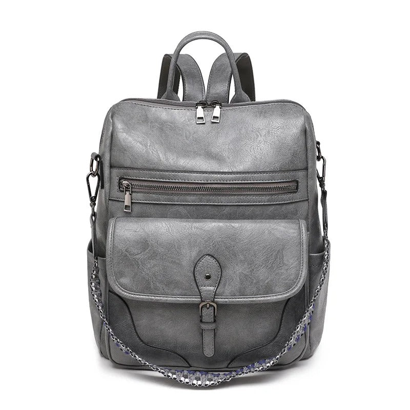 sac a dos femme retro gris