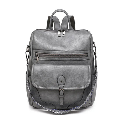 sac a dos femme retro gris