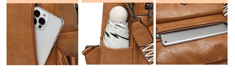 sac a dos femme retro multi poches