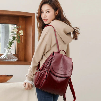 sac a dos femme rouge