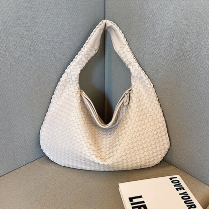 sac bandoulière femme cuir tissé blanc