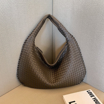sac bandoulière femme cuir tissé gris