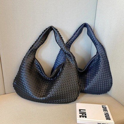 sac bandoulière femme cuir tisse noir  marine