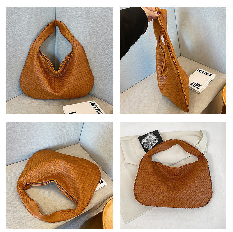 sac bandoulière femme cuir tresse brun
