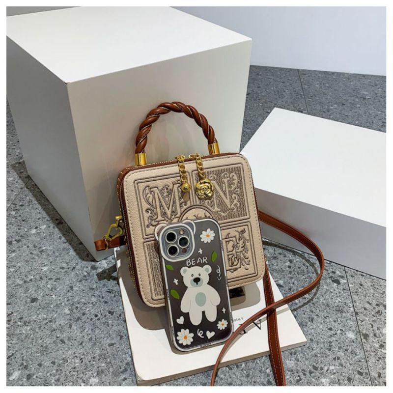 sac bandoulière femme rétro brodé taille